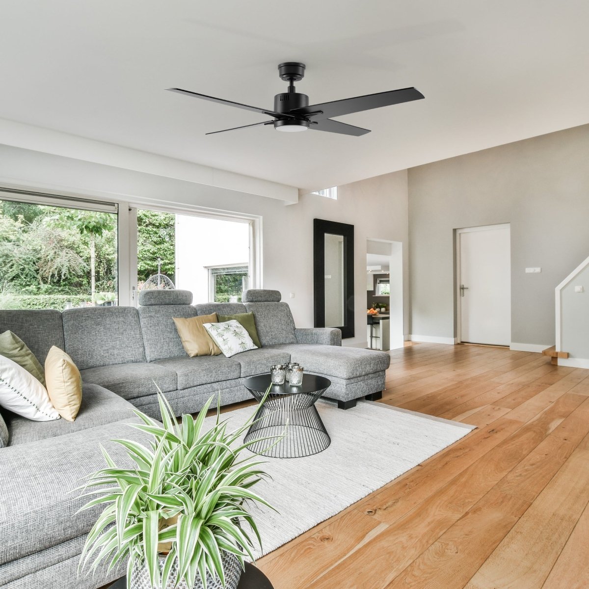 MONTGOMERY 52 inch 4 - Blade Smart Ceiling Fan with LED Light & Remote - LEDMyPlace