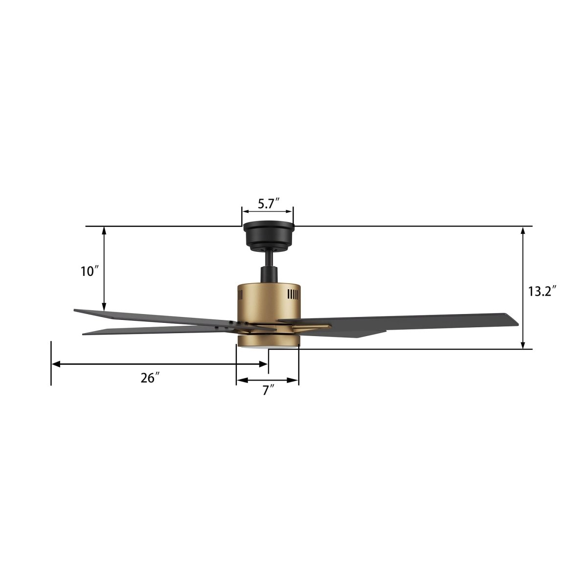 MONTGOMERY 52 inch 4 - Blade Smart Ceiling Fan with LED Light & Remote - LEDMyPlace
