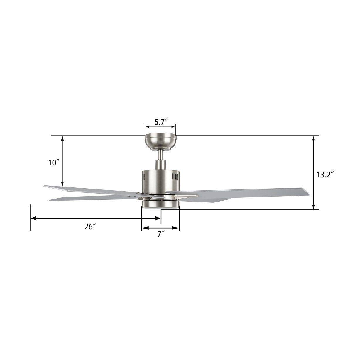 MONTGOMERY 52 inch 4 - Blade Smart Ceiling Fan with LED Light & Remote - LEDMyPlace
