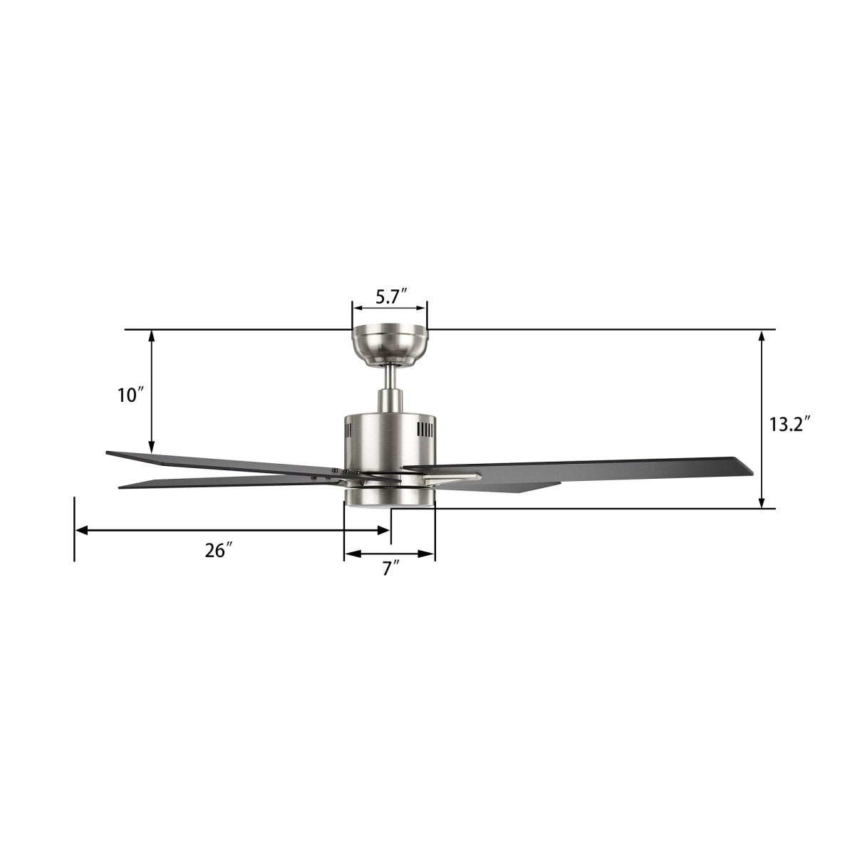 MONTGOMERY 52 inch 4 - Blade Smart Ceiling Fan with LED Light & Remote - LEDMyPlace