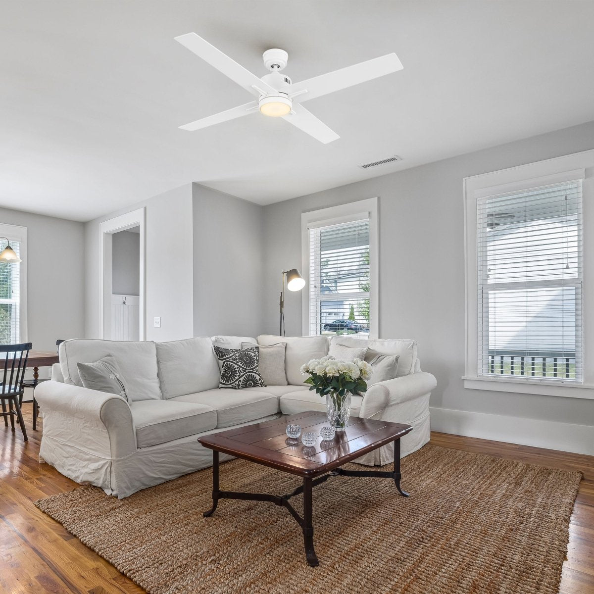 MONTGOMERY 52 inch 4 - Blade Smart Ceiling Fan with LED Light & Remote - LEDMyPlace