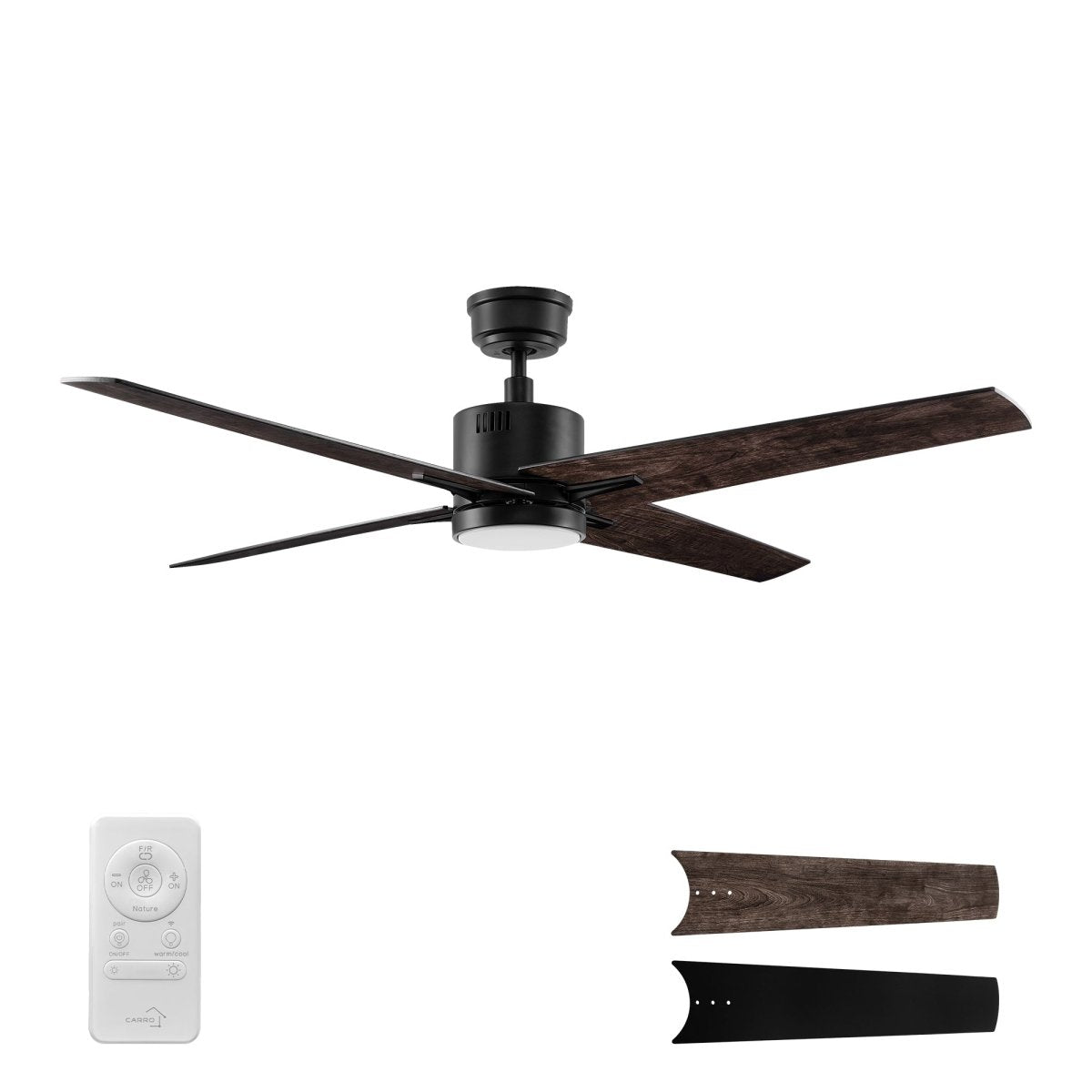 MONTGOMERY 52 inch 4 - Blade Smart Ceiling Fan with LED Light & Remote - LEDMyPlace