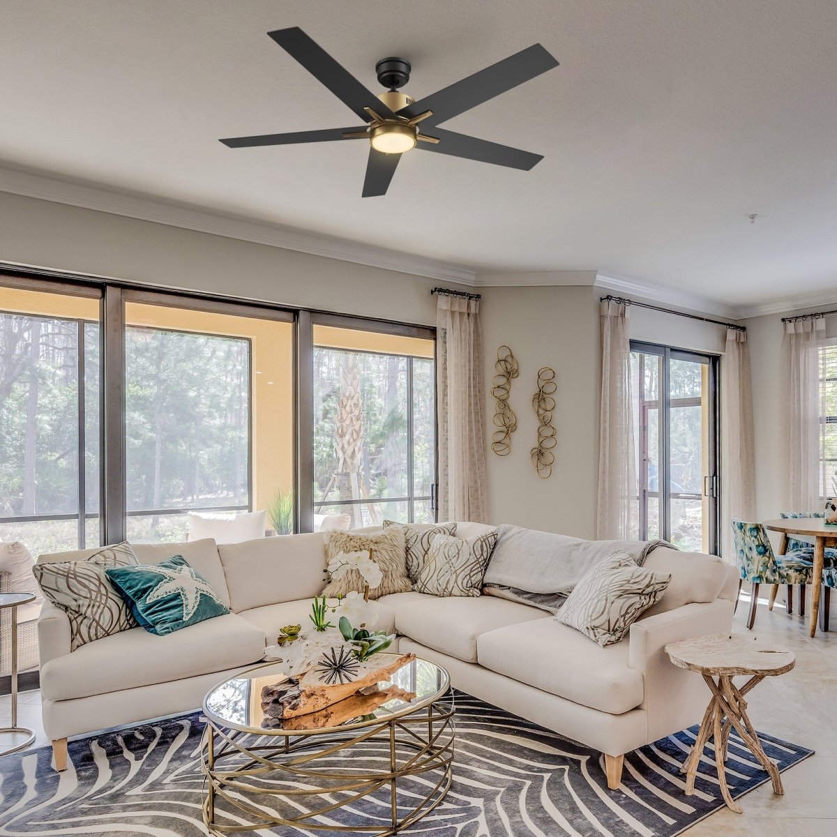 MONTGOMERY 52 inch 5 - Blade Smart Ceiling Fan with LED Light & Remote - LEDMyPlace