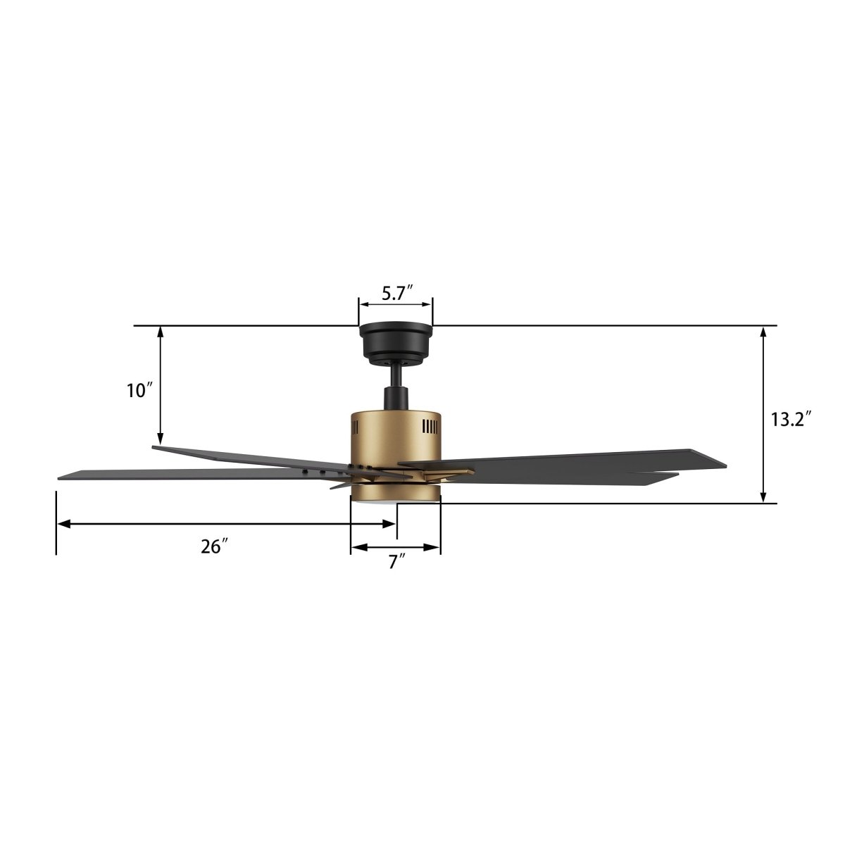MONTGOMERY 52 inch 5 - Blade Smart Ceiling Fan with LED Light & Remote - LEDMyPlace