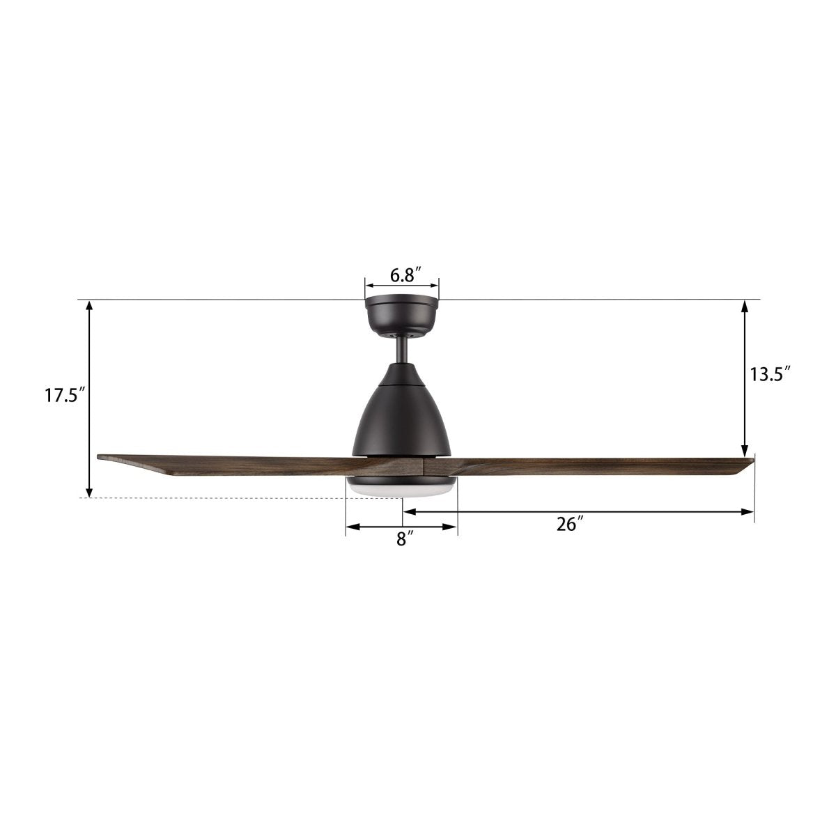 NICOLET 52 inch 3 - Blade Smart Ceiling Fan with Remote &LED Light - LEDMyPlace