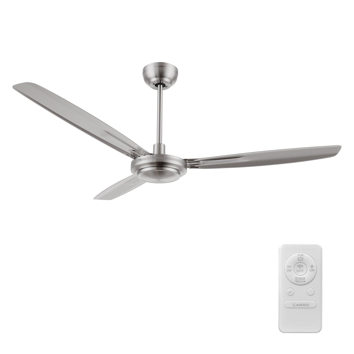 OBERON 56 inch 3 - Blade No Light Ceiling Fan with Remote - LEDMyPlace