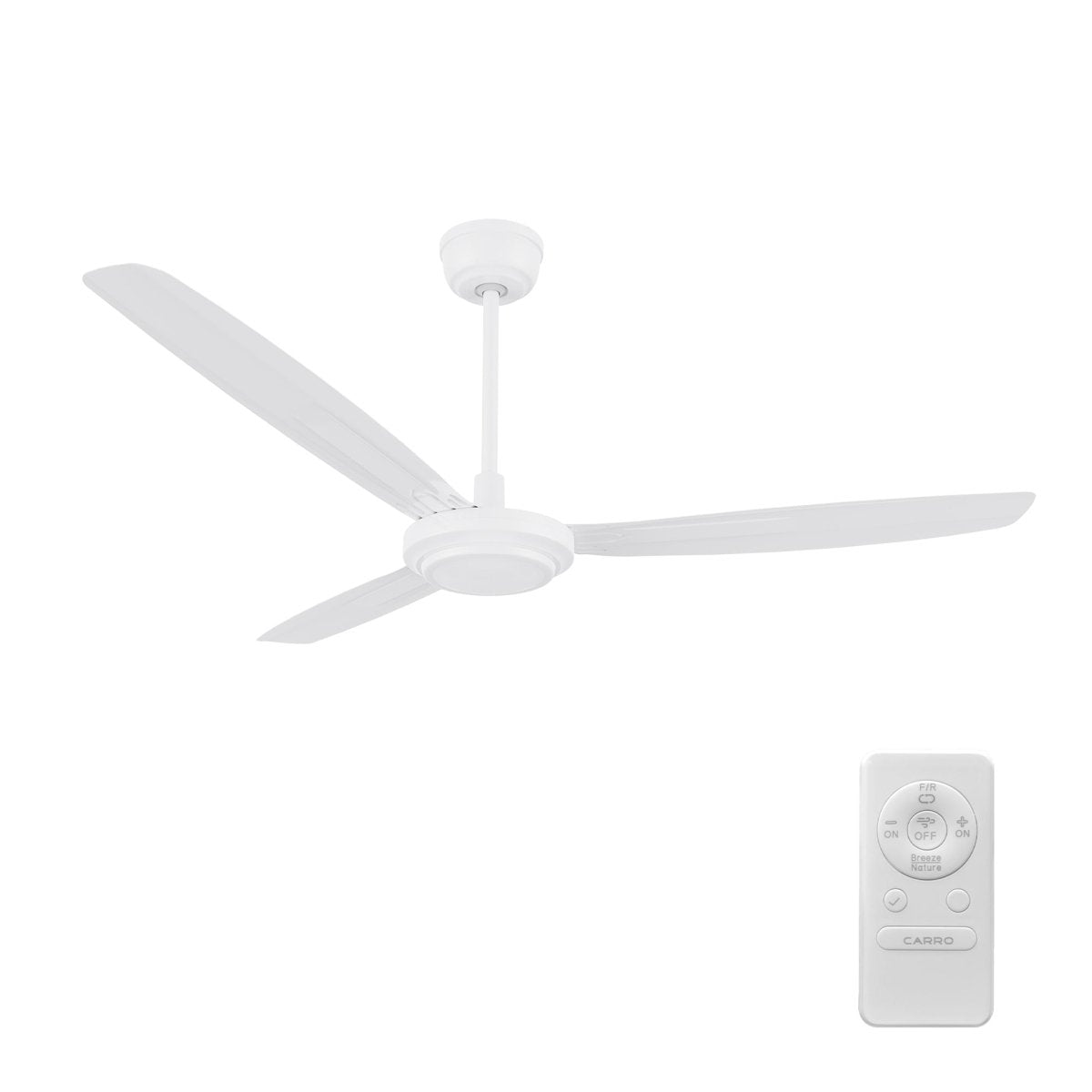 OBERON 56 inch 3 - Blade No Light Ceiling Fan with Remote - LEDMyPlace