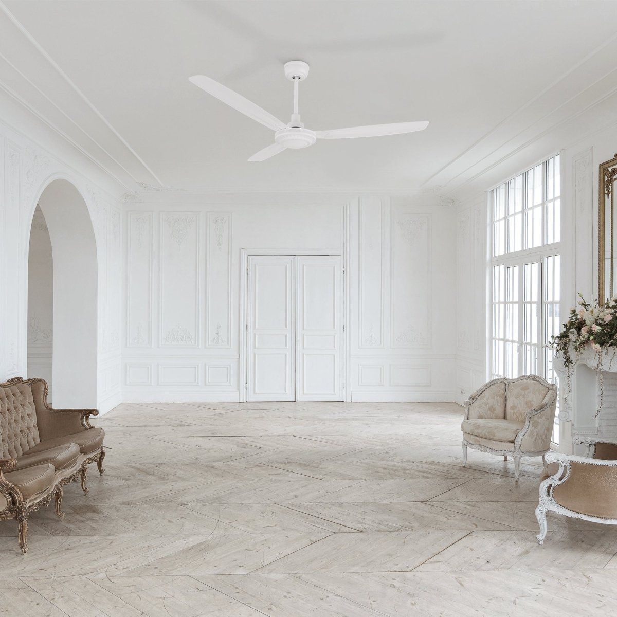 OBERON 56 inch 3 - Blade No Light Ceiling Fan with Wall Control - LEDMyPlace