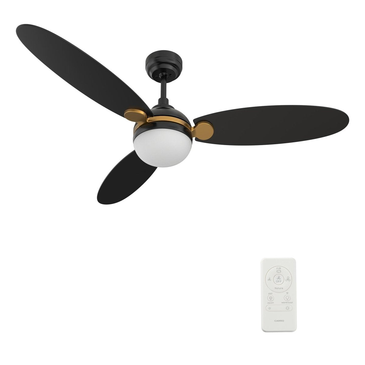 PEARLA 52 inch 3 - Blade Smart Ceiling Fan with LED Light & Remote - LEDMyPlace