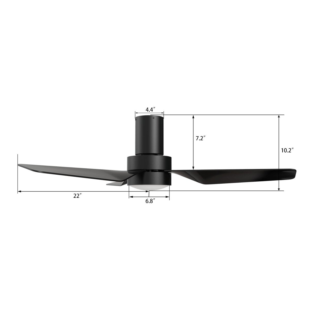 PORTER 44 inch 3 - Blade Flush Mount Smart Ceiling Fan with LED Light & Remote - LEDMyPlace