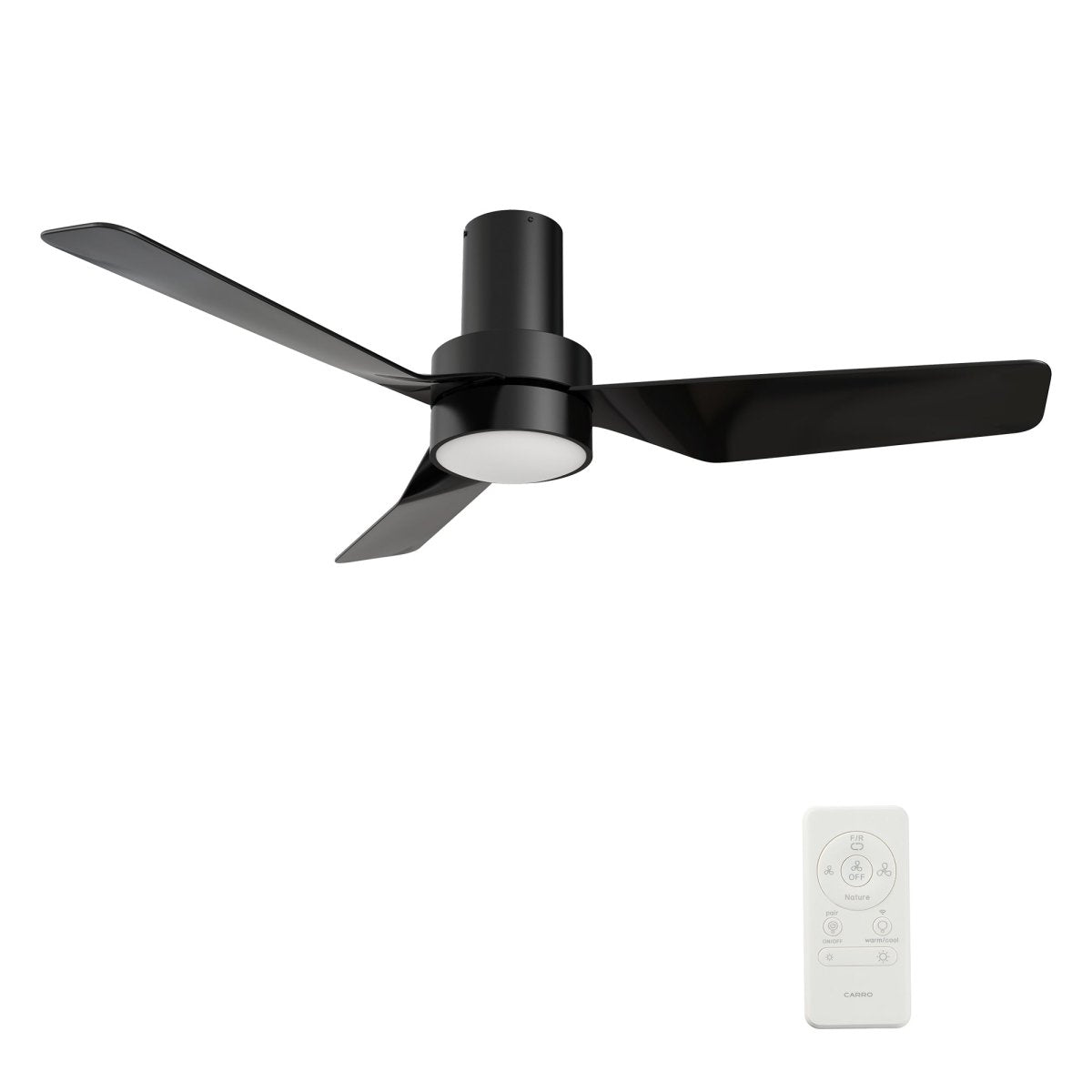 PORTER 44 inch 3 - Blade Flush Mount Smart Ceiling Fan with LED Light & Remote - LEDMyPlace