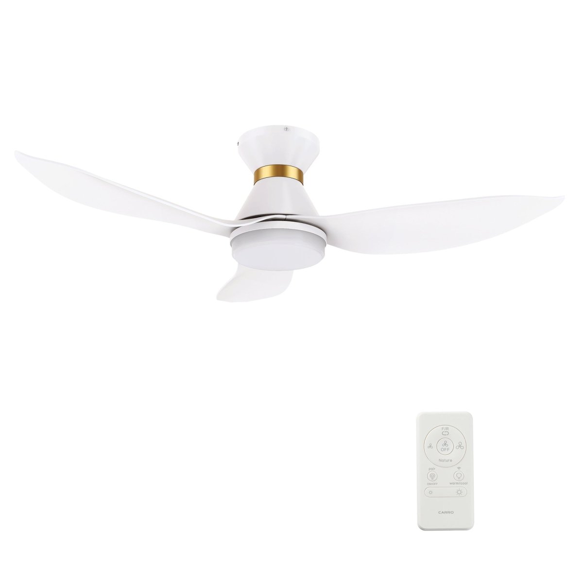 RYATT 45 inch 3 - Blade Flush Mount Smart Ceiling Fan with LED Light & Remote - LEDMyPlace