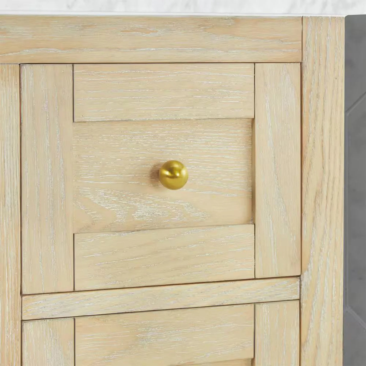 Salem Freestanding Solid Wood Bathroom Vanity With Carrara White Marble Sink Top & 4 In. Backsplash in Nature Wood Finish