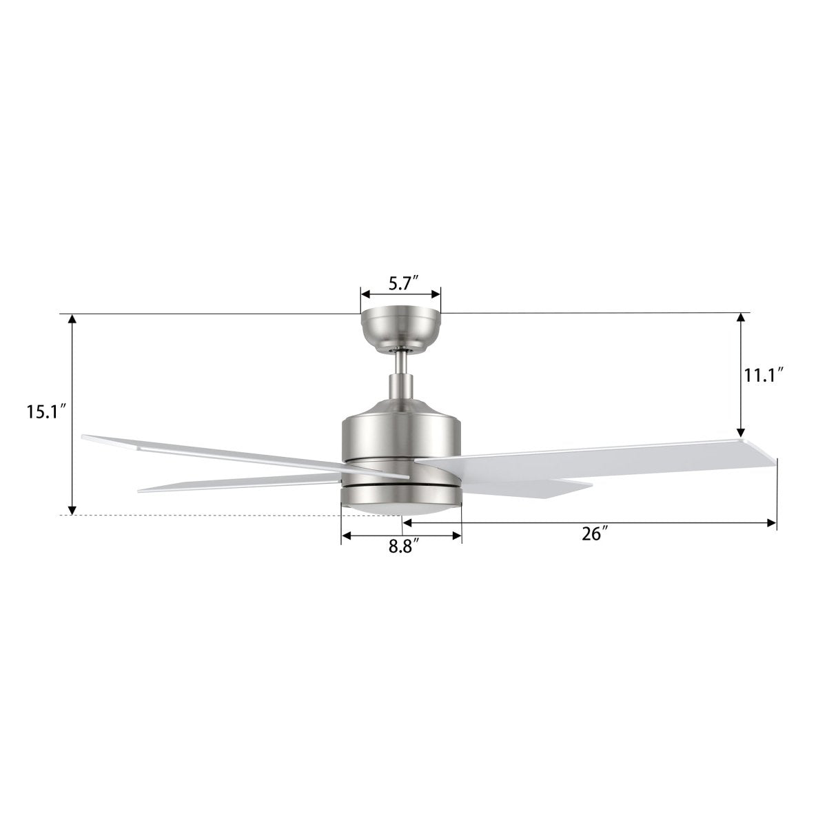 SANTANA 52 inch 4 - Blade Ceiling Fan with LED Light & Remote - LEDMyPlace