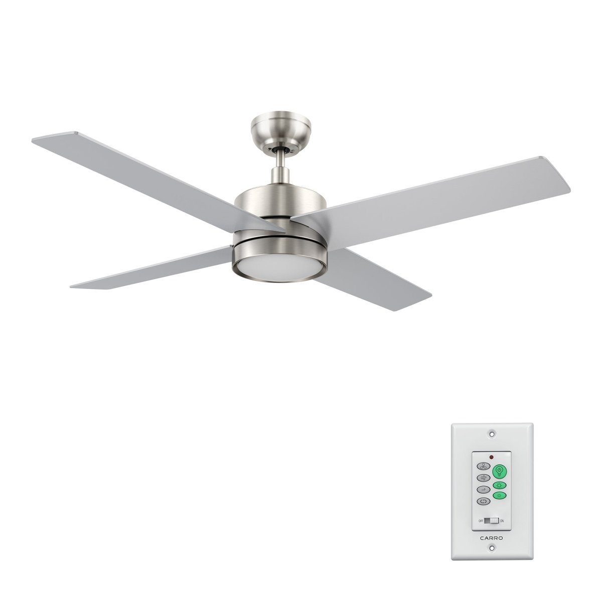 SANTANA 52 inch 4 - Blade Ceiling Fan with LED Light & Wall Control - LEDMyPlace