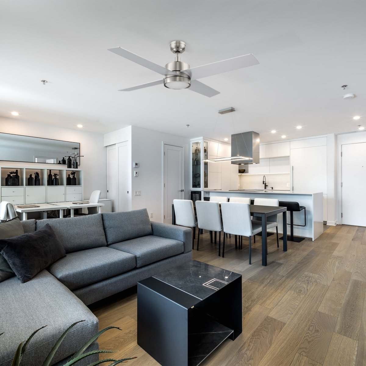 SANTANA 52 inch 4 - Blade Ceiling Fan with LED Light & Wall Control - LEDMyPlace