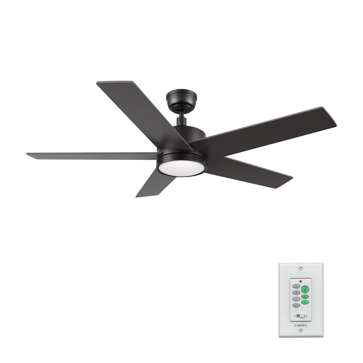 SANTANA 52 inch 5 - Blade Ceiling Fan with LED Light & Wall Control - LEDMyPlace