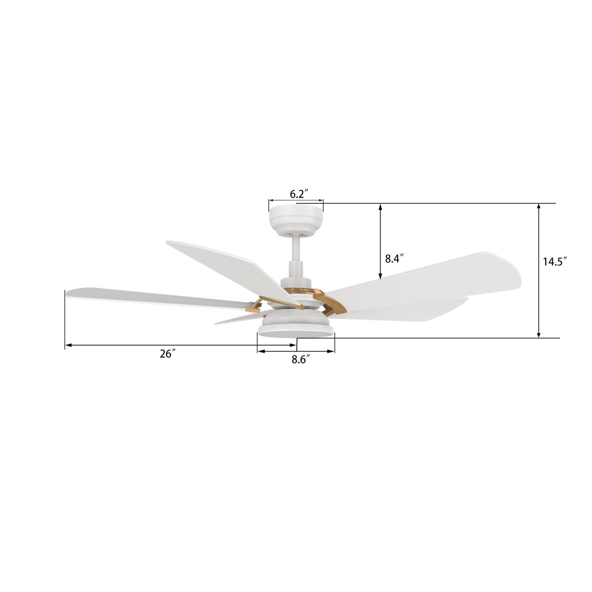 SAVILI 52 inch 5 - Blade Smart Ceiling Fan with LED Light & Remote Control - LEDMyPlace