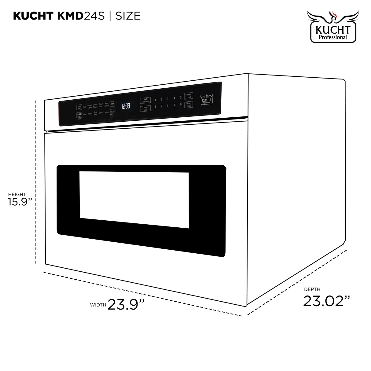 Kucht 24" 1 2 cu. ft. Built in Microwave Drawer