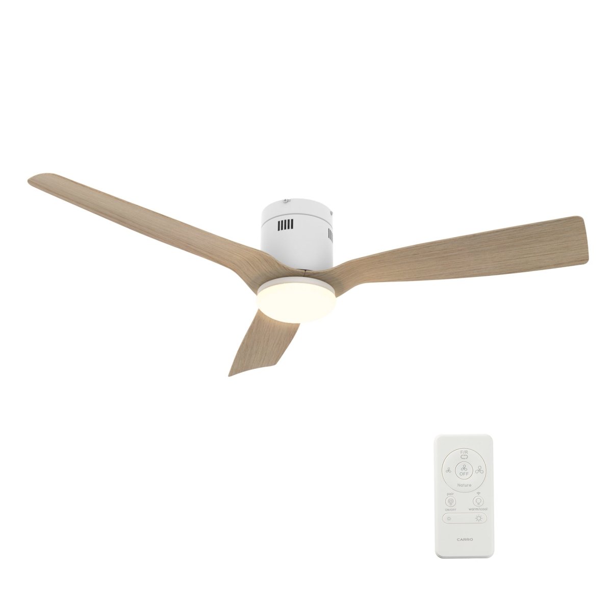 SPEZIA 52 inch 3 - Blade Flush Mount Smart Ceiling Fan with Remote & LED Light - LEDMyPlace