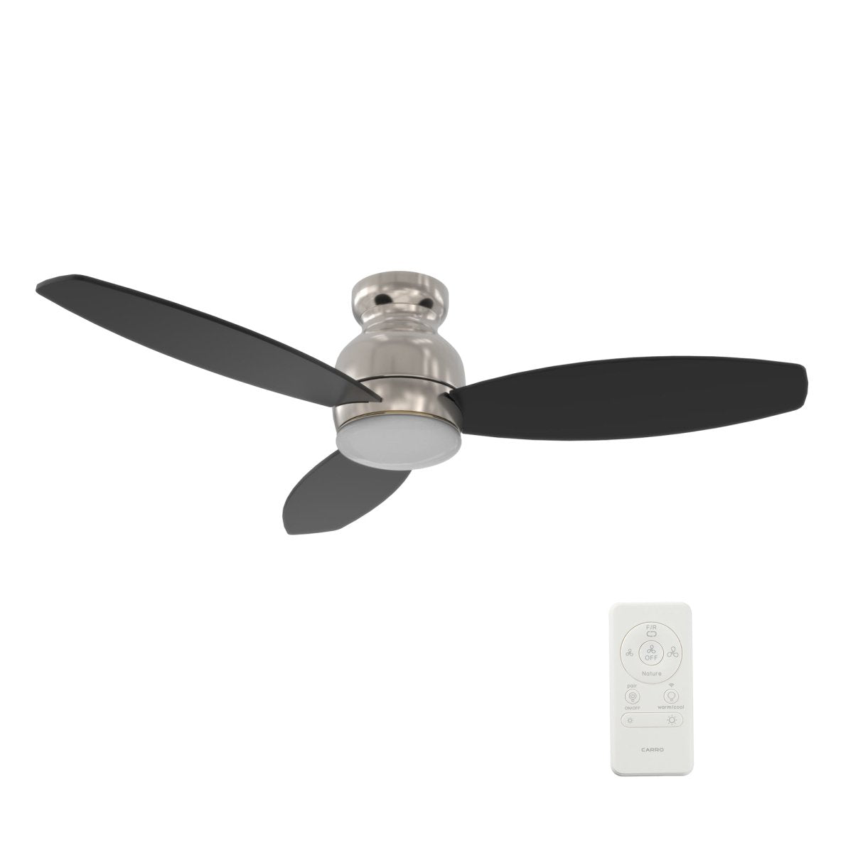TRENTO 52 inch 3 - Blade Flush Mount Smart Ceiling Fan with LED Light & Remote - LEDMyPlace