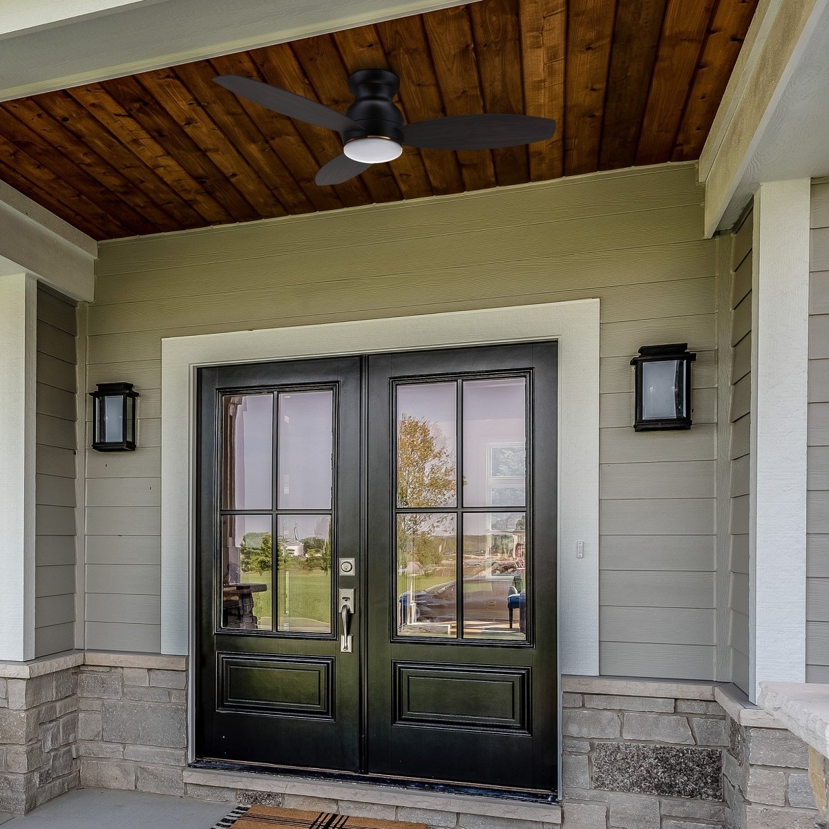 TRENTO 60 inch 3 - Blade Flush Mount Smart Ceiling Fan with LED Light & Remote - LEDMyPlace