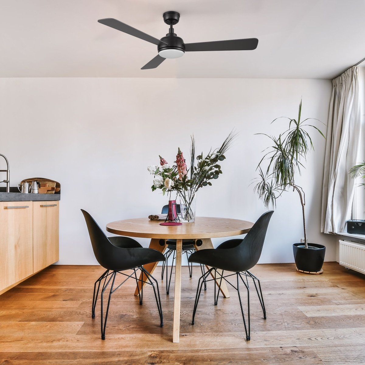 TRYTON 52 inch 3 - Blade Ceiling Fan with LED Light & Remote - LEDMyPlace