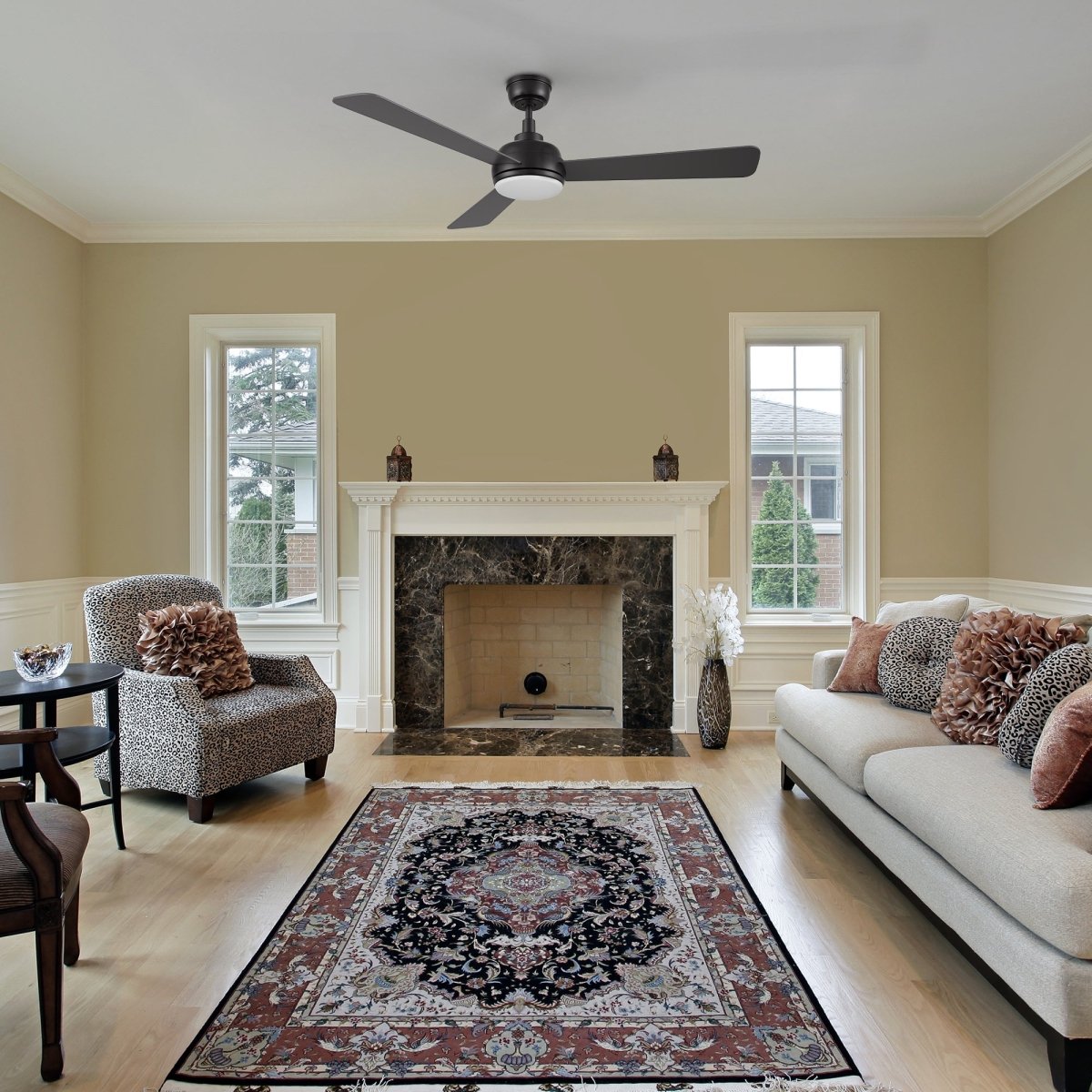 TRYTON 52 inch 3 - Blade Ceiling Fan with LED Light & Remote - LEDMyPlace