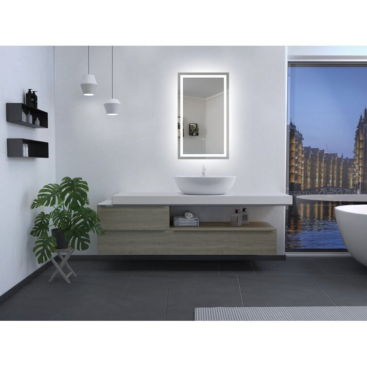 Twinkle 24'' Polished Edge Frosted Panel LED Bathroom Vanity
