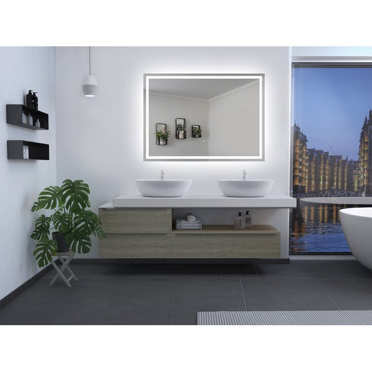 Twinkle 68'' Polished Edge Frosted Panel LED Bathroom Vanity