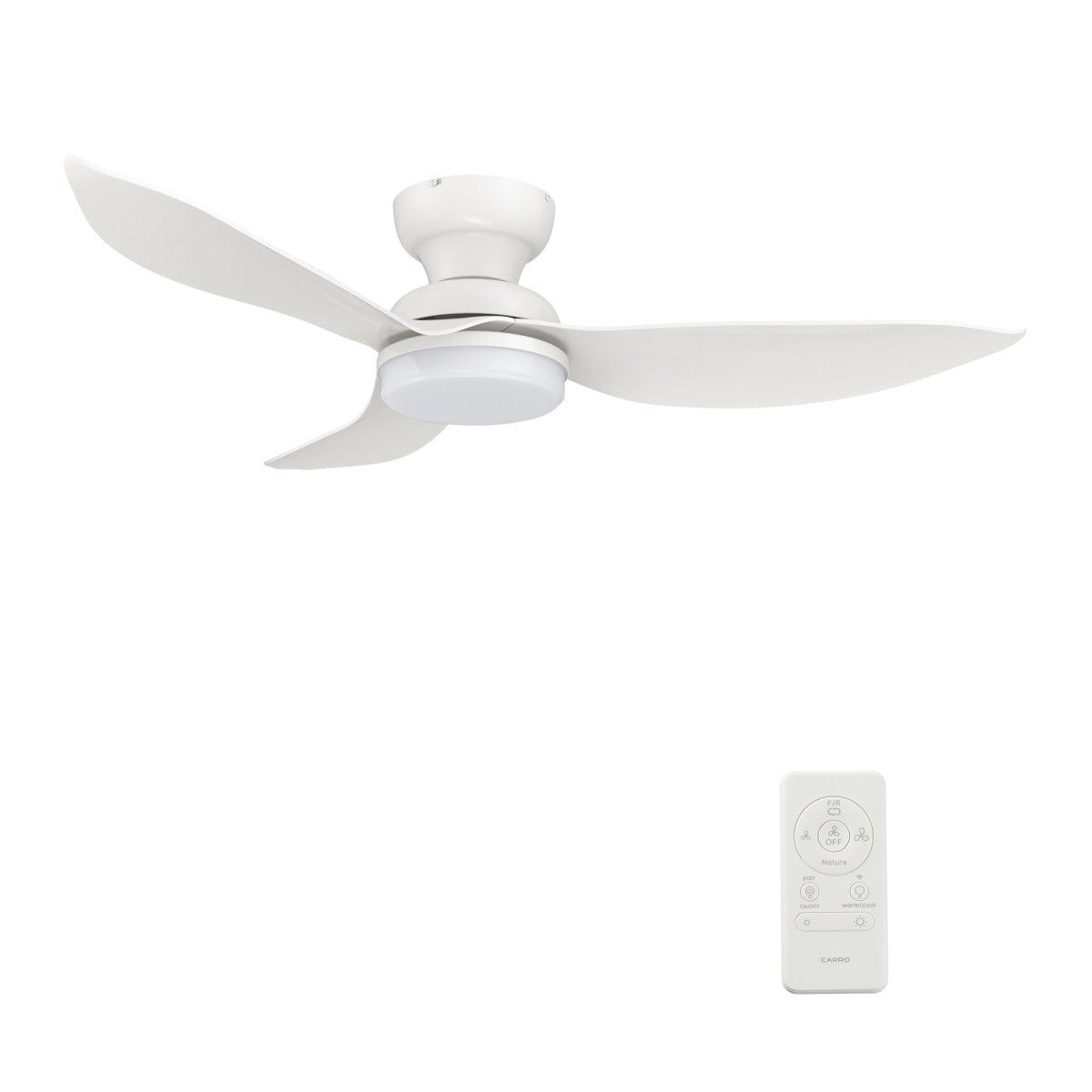 UPTON 45 inch 3 - Blade Flush Mount Smart Ceiling Fan with LED Light & Remote - LEDMyPlace