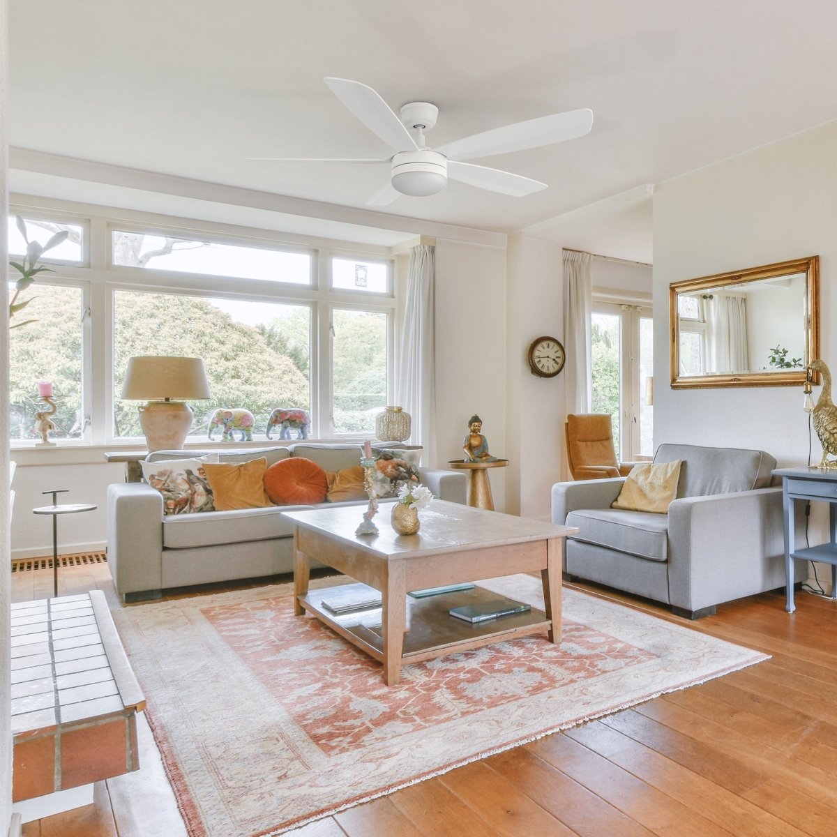 VARA 52 inch 5 - Blade Ceiling Fan with LED Light & Remote - LEDMyPlace