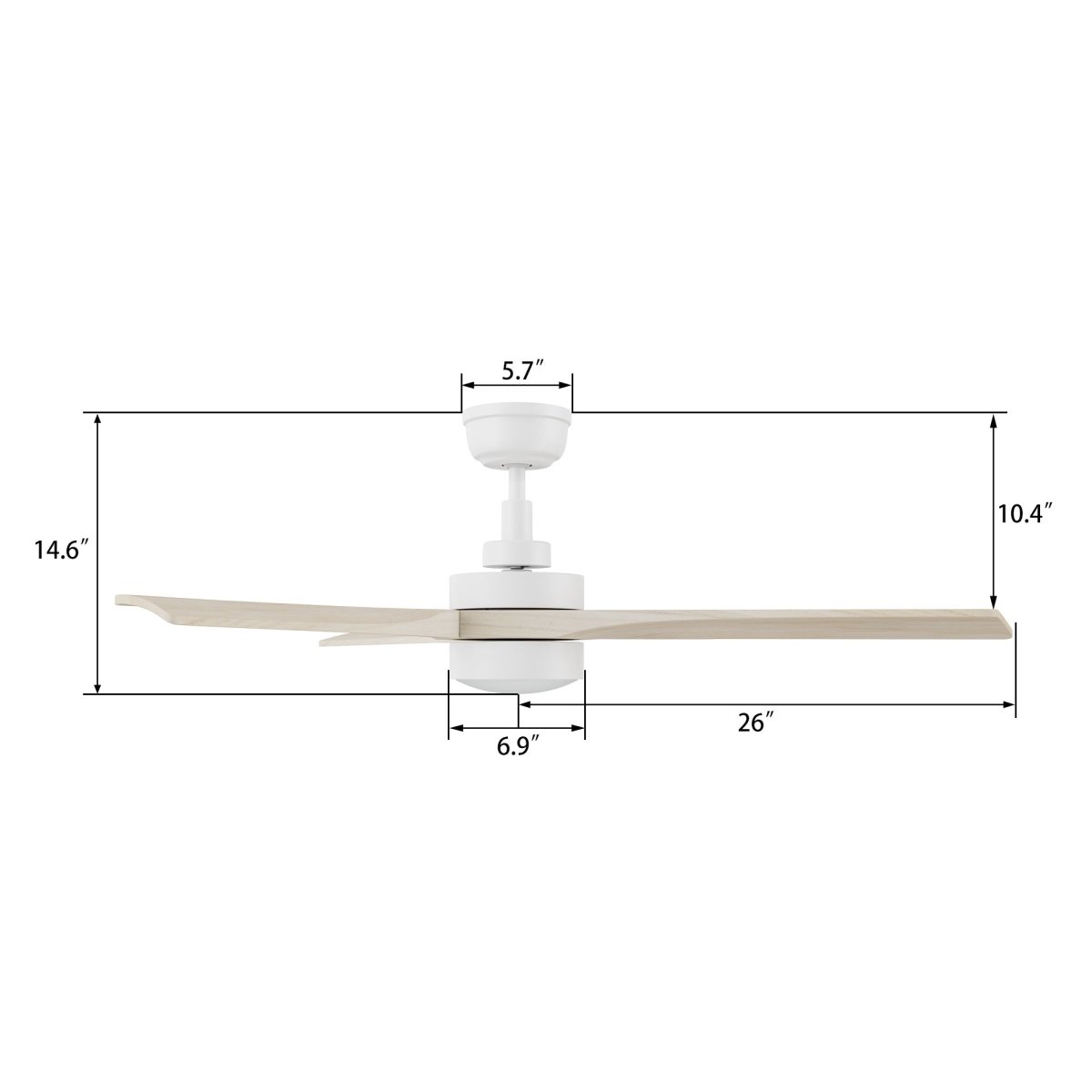 WESTBURY 52 inch 3 - Blade Ceiling Fan with LED Light & Remote - LEDMyPlace