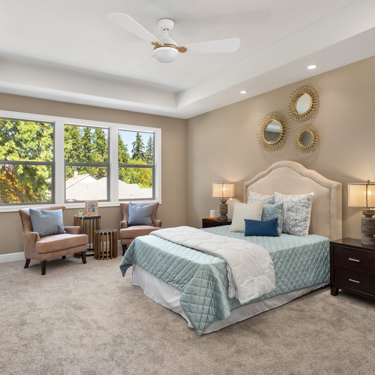 ZELDA 52 inch 3 - Blade Ceiling Fan with LED Light & Remote - LEDMyPlace