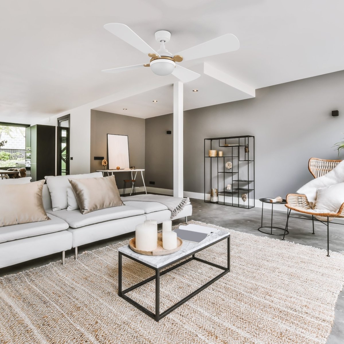 ZELDA 52 inch 4 - Blade Ceiling Fan with LED Light & Remote - LEDMyPlace