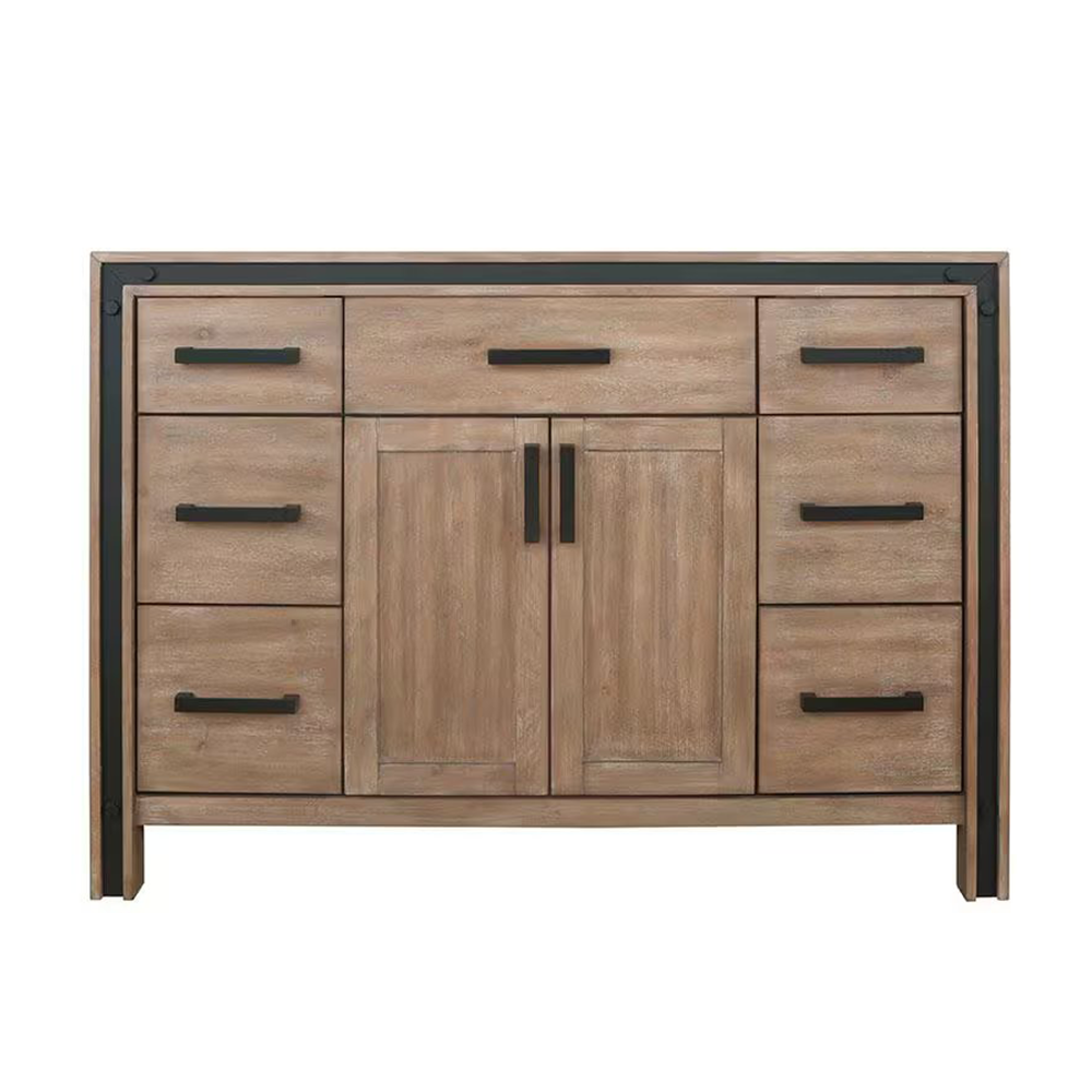 Ziva 48" Rustic Barnwood Freestanding Bathroom Vanity Cabinet Without Top