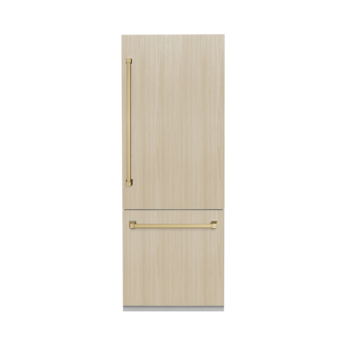ZLINE Autograph Edition 30 in. 16.1 cu. ft. Panel Ready Built-In Bottom Freezer Refrigerator with Water Dispenser and Ice Maker with Champagne Bronze Accents (RBIVZ-30-CB)