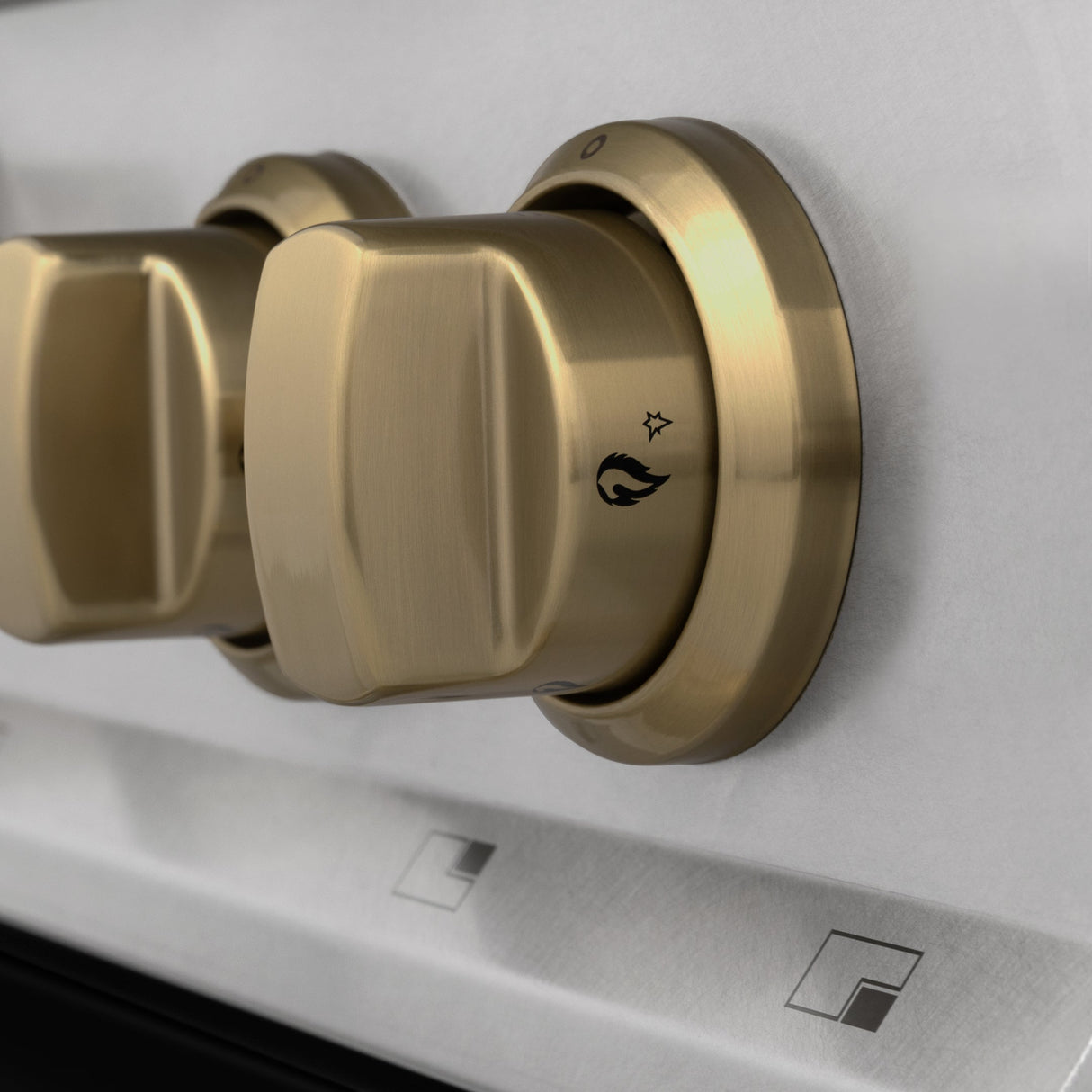 ZLINE Autograph Edition 48 in. 6.0 cu. ft. Legacy Dual Fuel Range with 7 Burner Gas Cooktop and 2 Electric Ovens in Satin Stainless Steel with Black Matte Doors and Champagne Bronze Accents (RASZ-BLM-48-CB)