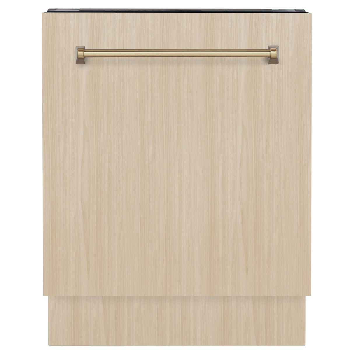 ZLINE Autograph Edition 24" Tallac Series 3rd Rack Top Control Built-In Tall Tub Dishwasher in Custom Panel Ready with Champagne Bronze Handle, 51dBa (DWVZ-24-CB)