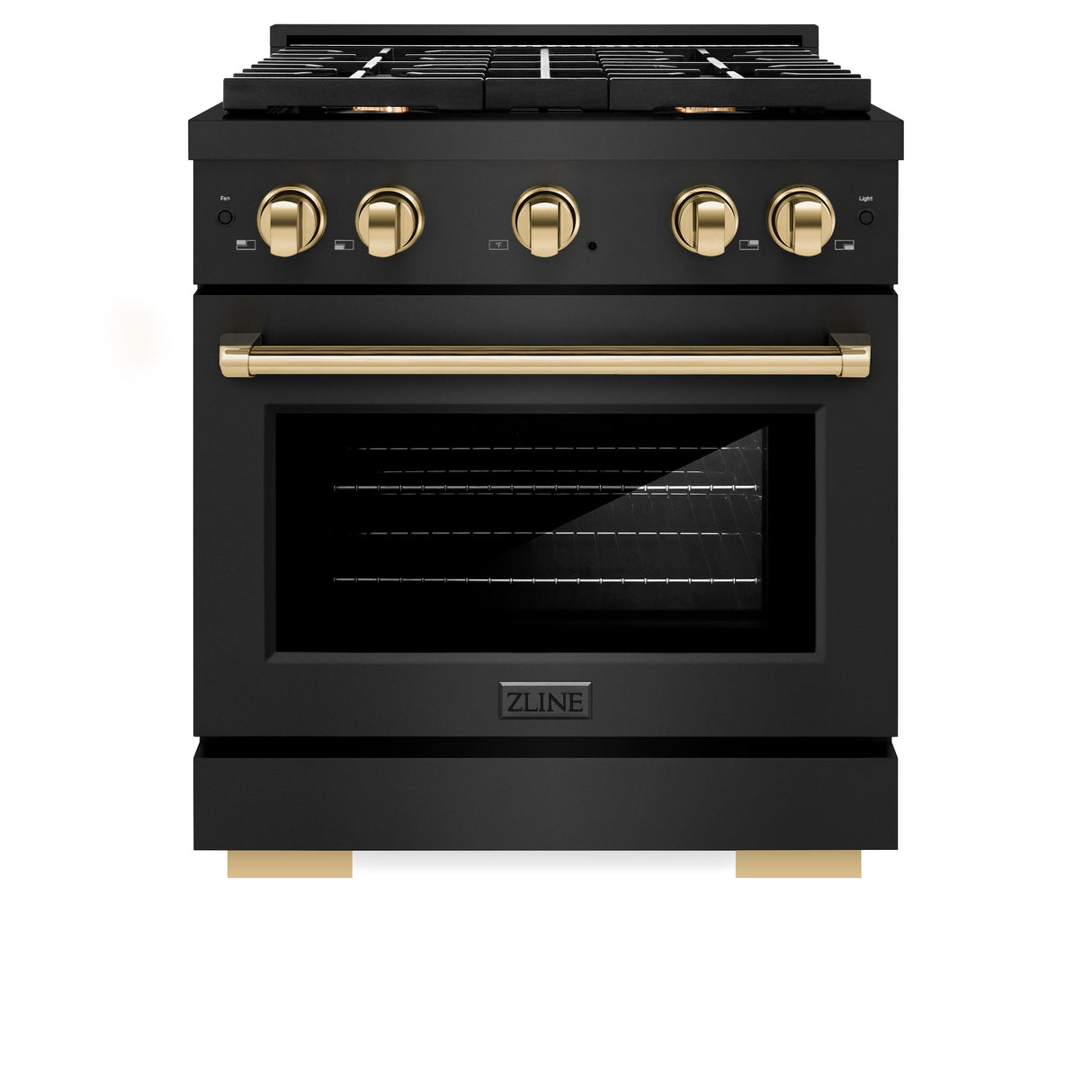 ZLINE Autograph Edition 36 in. 5.2 cu. ft. Paramount Dual Fuel Range with 6 Burner Gas Cooktop and Electric Convection Oven in Black Stainless Steel with Champagne Bronze Accents (SDRBZ-36-CB)