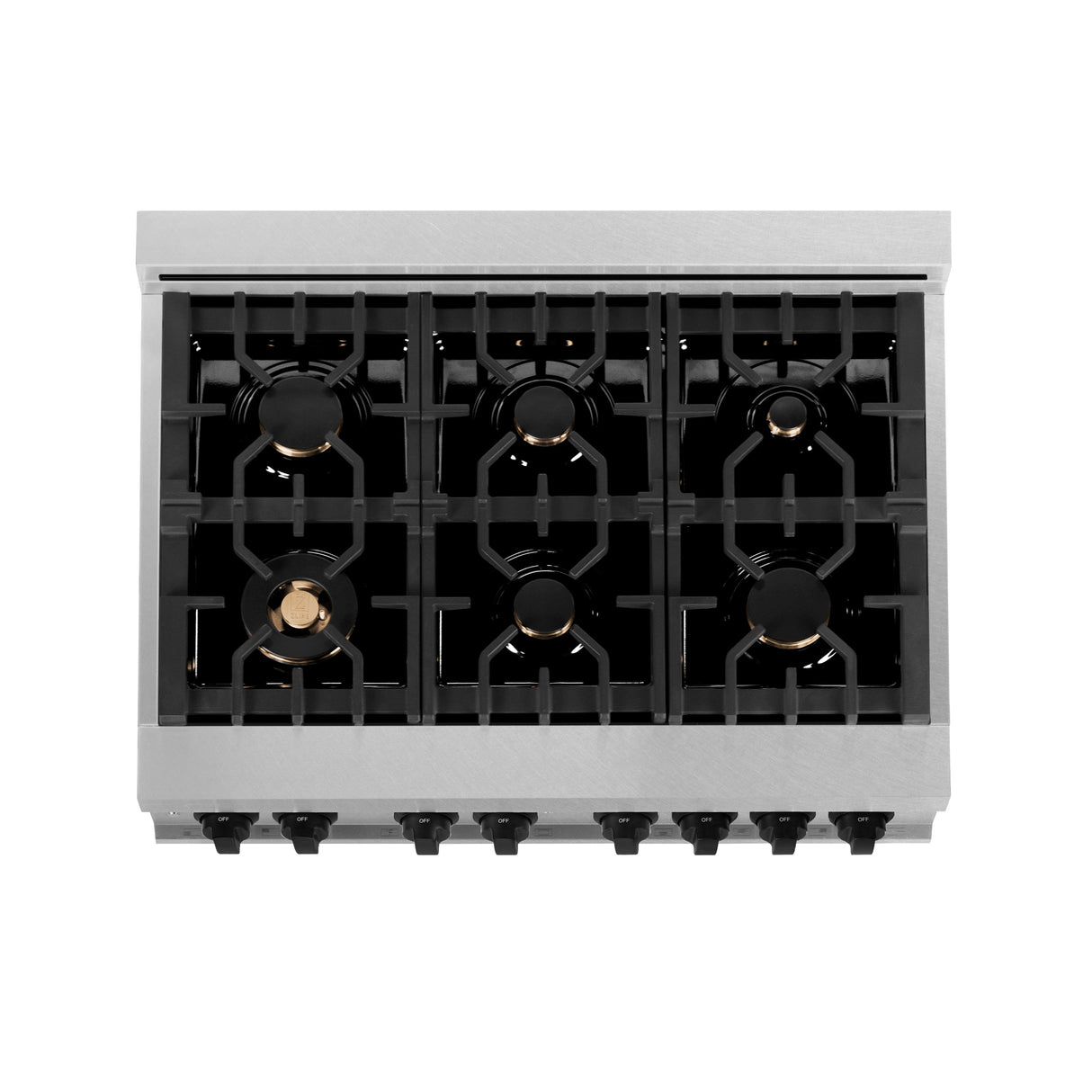 ZLINE Autograph Edition 48 in. 6.0 cu. ft. Legacy Dual Fuel Range with 7 Burner Gas Cooktop and 2 Electric Ovens in Satin Stainless Steel and Champagne Bronze Accents (RASZ-SN-48-CB)