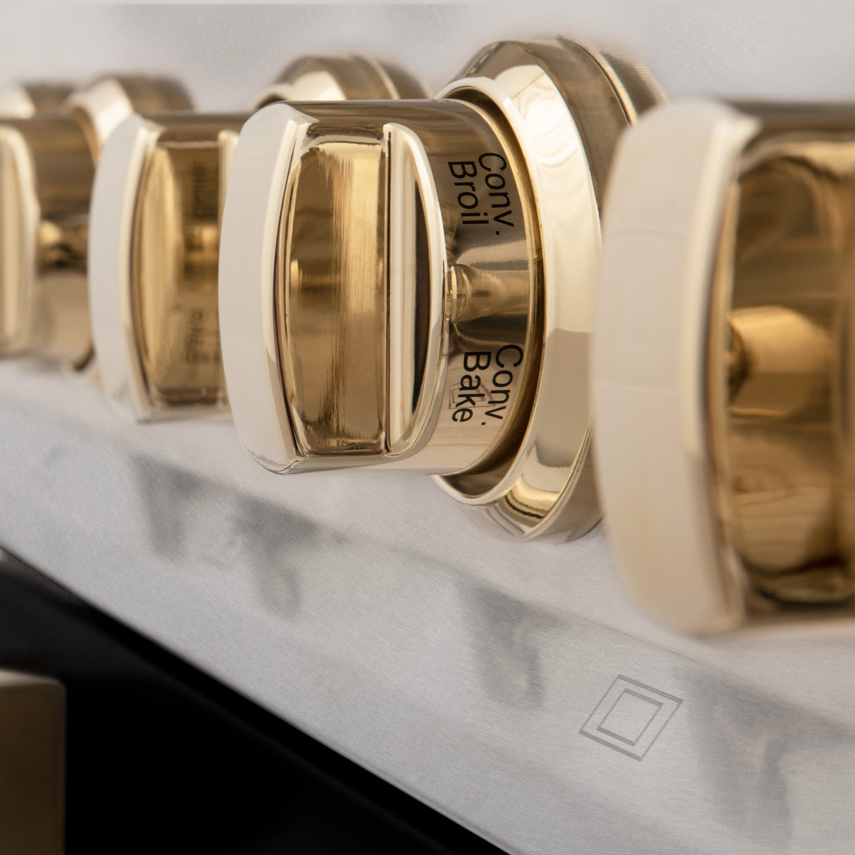 ZLINE Autograph Edition 48 in. 6.0 cu. ft. Legacy Dual Fuel Range with 7 Burner Gas Cooktop and 2 Electric Ovens in Satin Stainless Steel with Black Matte Doors and Polished Gold Accents (RASZ-BLM-48-G)