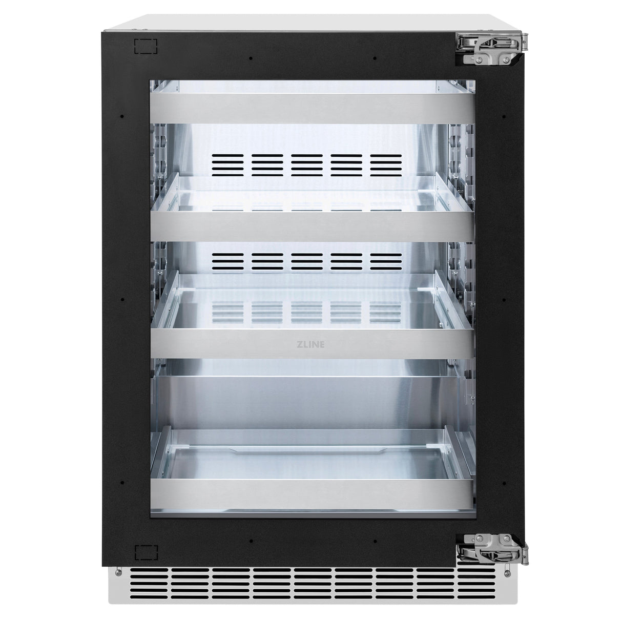 ZLINE 24 In. Touchstone Beverage Fridge with Panel-Ready Glass Door and Matte Black Handle (RBSPOZ-24-MB)
