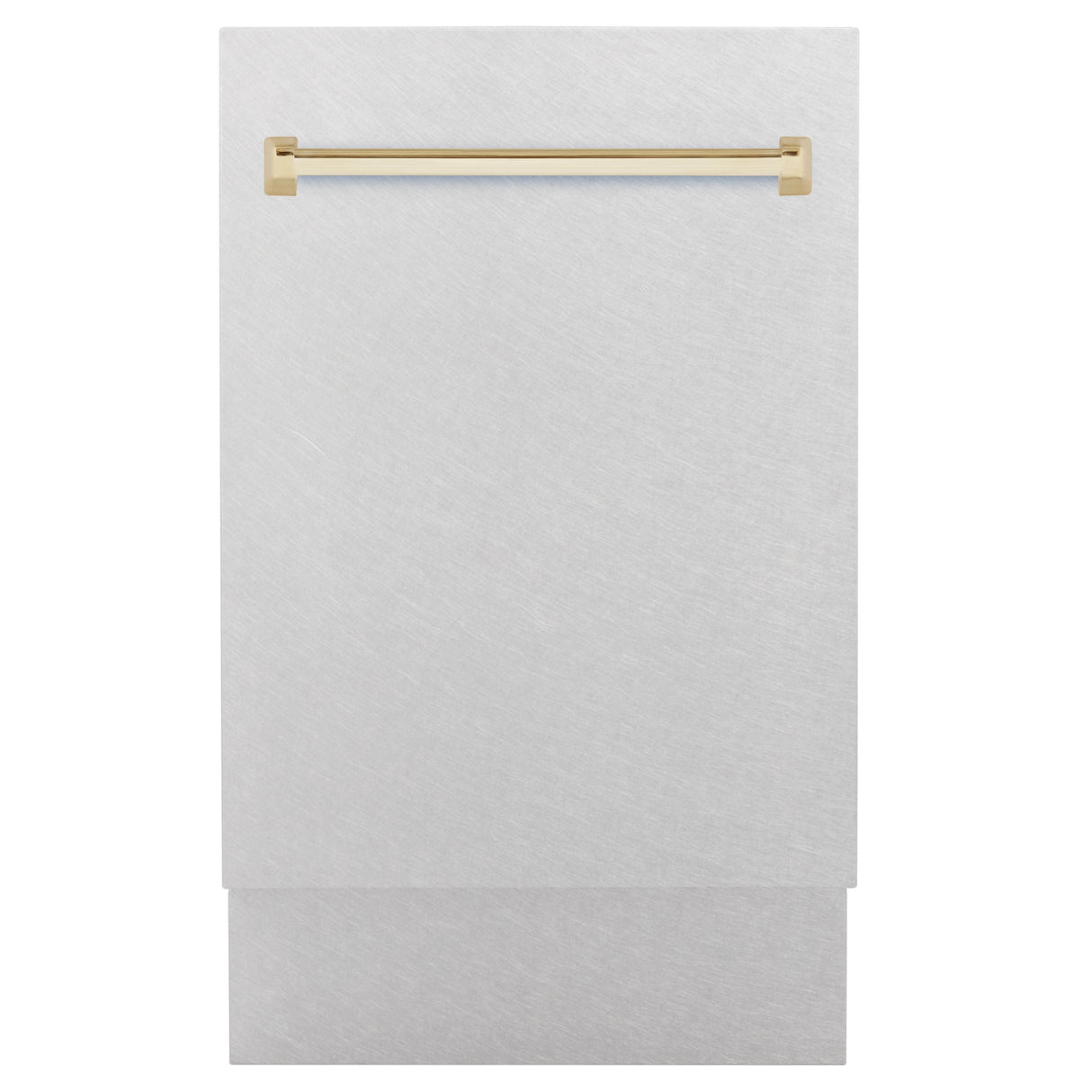 ZLINE Autograph Edition 18” Tallac Series 3rd Rack Top Control Built-In Dishwasher in Fingerprint Resistant Stainless Steel with Polished Gold Handle, 51dBa (DWVZ-SN-18-G)