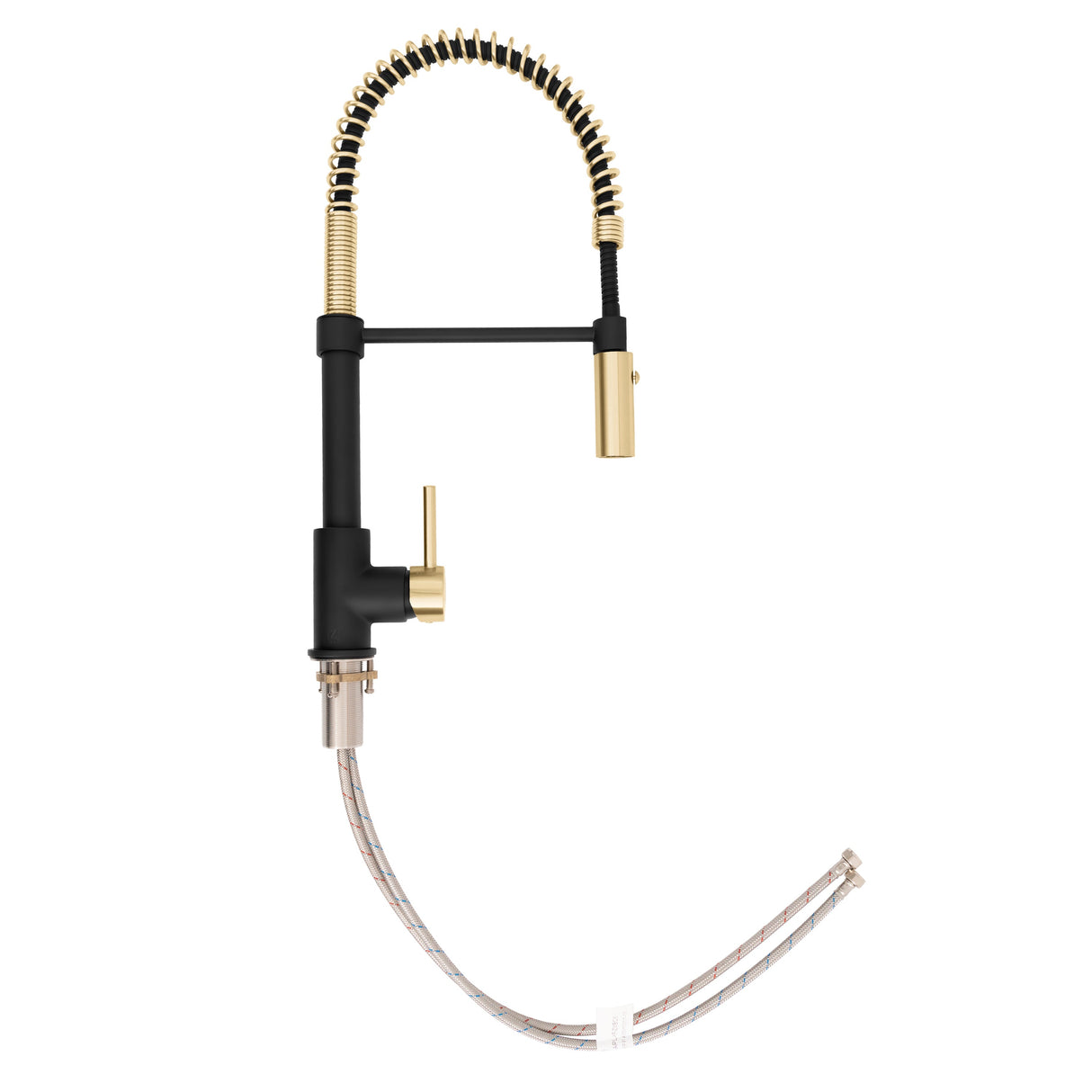 ZLINE Autograph Edition Sierra Pull Down Spring Single Handle Kitchen Faucet in Matte Black and Champagne Bronze (SRA-KF-ZMBCB)
