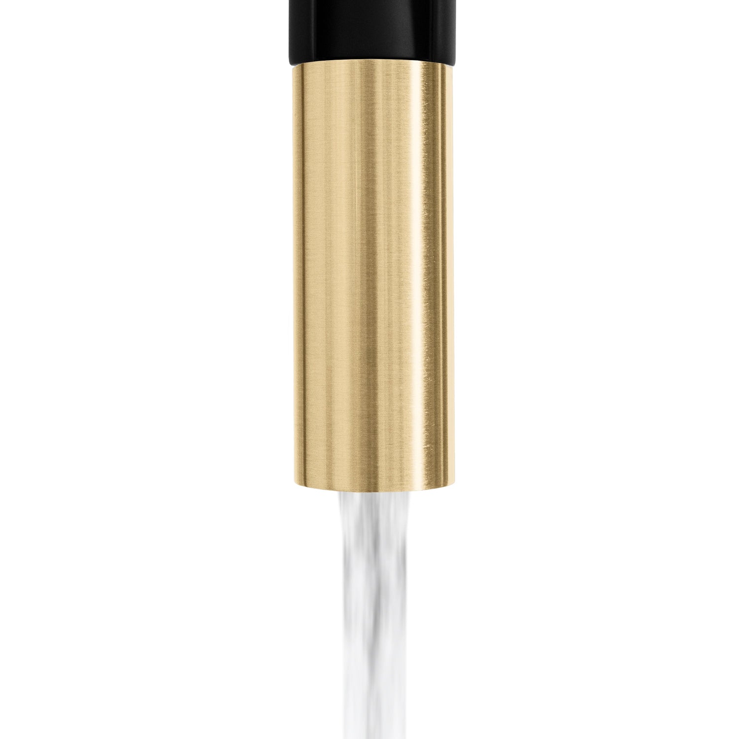 ZLINE Autograph Edition Sierra Pull Down Spring Single Handle Kitchen Faucet in Matte Black and Champagne Bronze (SRA-KF-ZMBCB)