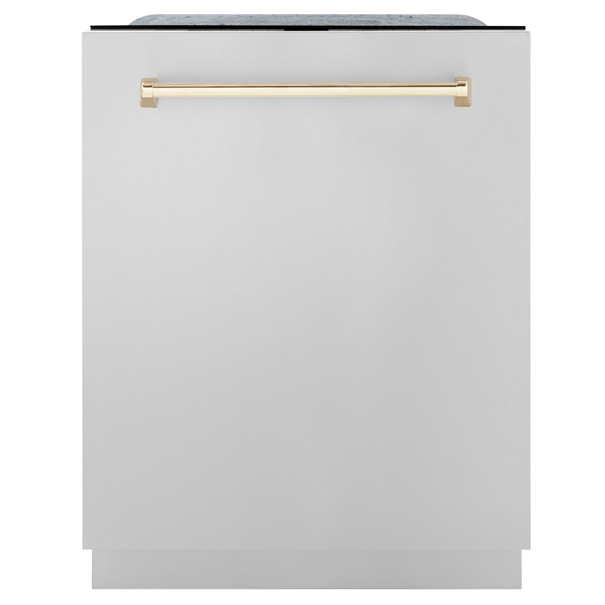 ZLINE Autograph Edition 24" Monument Series 3rd Rack Top Touch Control Tall Tub Dishwasher in Stainless Steel with Polished Gold Handle, 45dBa (DWMTZ-304-24-G)