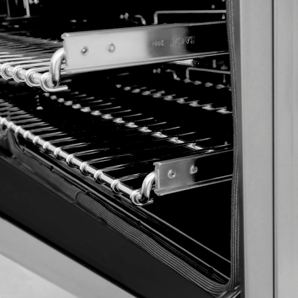 ZLINE Autograph Edition 48 in. 6.0 cu. ft. Legacy Dual Fuel Range with 7 Burner Gas Cooktop and 2 Electric Ovens in Stainless Steel and Matte Black Accents (RAZ-48-MB)