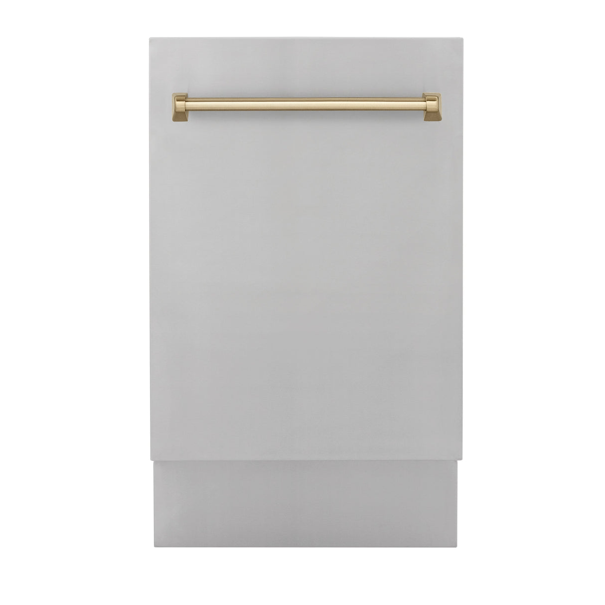 ZLINE Autograph Edition 18” Tallac Series 3rd Rack Top Control Built-In Dishwasher in Stainless Steel with Champagne Bronze Handle, 51dBa (DWVZ-304-18-CB)