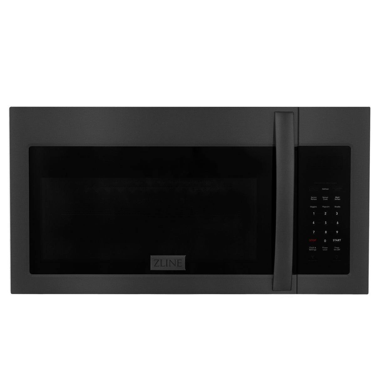 ZLINE 1.5 cu. ft. Over the Range Convection Microwave Oven in Black Stainless Steel with Modern Handle and Sensor Cooking (MWO-OTR-30-BS)